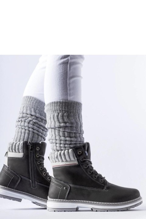 Szare ocieplane traperki Perillard - Solea Solea Szare ocieplane traperki Perillard - Solea Solea