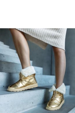 Złote ocieplane śniegowce z kołnierzem Edidda - Solea Solea