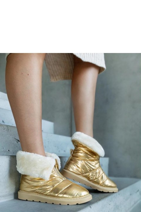 Złote ocieplane śniegowce z kołnierzem Edidda - Solea Solea