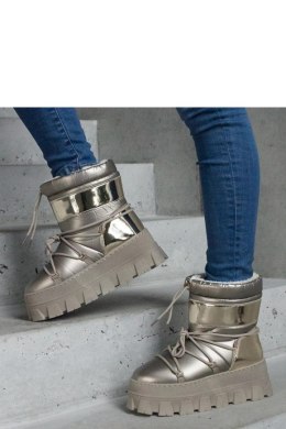 Złote śniegowce na platformie z lakierowanymi wstawkami Losta - Solea Solea