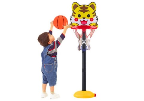 Kosz Do Gry W Koszykówkę Regulowany Tygrys Żółty 110cm LEAN Toys