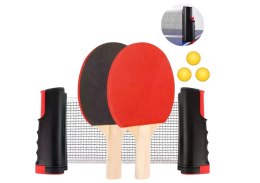 Zestaw Do Ping Ponga Tenis Stołowy Siatka Paletki Piłeczki 3szt LEAN Toys