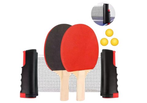 Zestaw Do Ping Ponga Tenis Stołowy Siatka Paletki Piłeczki 3szt LEAN Toys Zestaw Do Ping Ponga Tenis Stołowy Siatka Paletki Piłeczki 3szt LEAN Toys