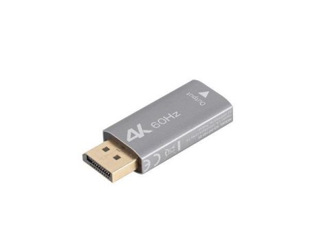 Adapter Lanberg Displayport (M) -> HDMI (F) 4K srebrny LANBERG