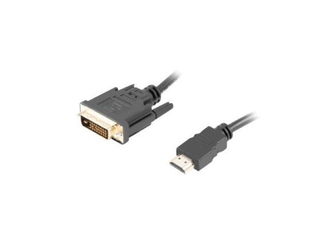 Kabel adapter Lanberg HDMI(M) - DVI-D(M)(24+1) 3m Dual Link pozłacane styki 4K 30 Hz czarny LANBERG
