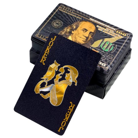 Karty Do Gry Towarzyskiej Eleganckie Banknot Dolar Czarne Talia 54 Karty LEAN TOYS Karty Do Gry Towarzyskiej Eleganckie Banknot Dolar Czarne Talia 54 Karty LEAN TOYS