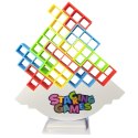 Gra Zręcznościowa Balansująca Wieża Tetris 48 Klocków 22 Karty Kolorowe LEAN Toys