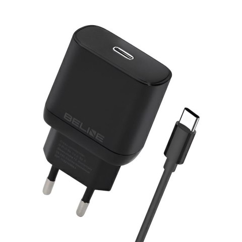 Ładowarka sieciowa Beline 25W 1xUSB-C GaN PD 3.0+kabel USB-C - czarna Beline