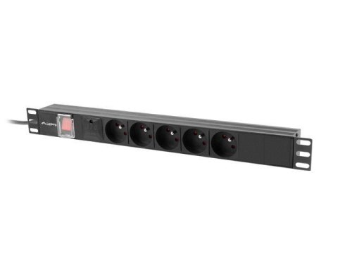 Listwa zasilająca Lanberg Rack PDU 19" 1U 16A 5x 230V PL 2M Czarna LANBERG