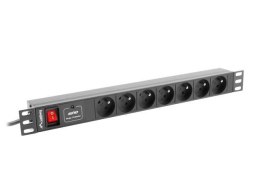 Listwa zasilająca Lanberg do RACK 1U 16A PDU 7x PL 2m czarna LANBERG