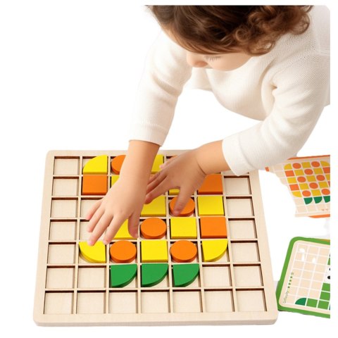 Drewniana Mozaika Puzzle Klocki Kolorowe Karty Wzory 120 Elementów LEAN Toys Drewniana Mozaika Puzzle Klocki Kolorowe Karty Wzory 120 Elementów LEAN Toys