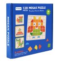 Drewniana Mozaika Puzzle Klocki Kolorowe Karty Wzory 120 Elementów LEAN Toys