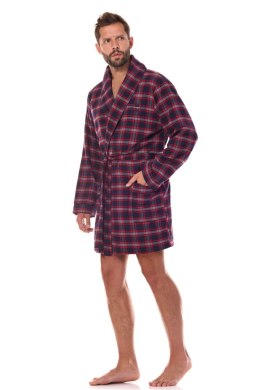 Szlafrok Męski Model Ben BJ Short 2470 Dark Blue - L&L collection L&L collection