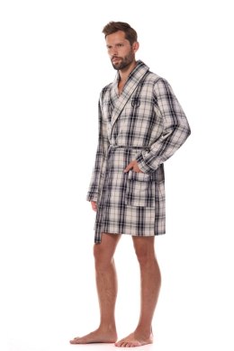 Szlafrok Męski Model Ben BJ Short 2470 Grafit - L&L collection L&L collection