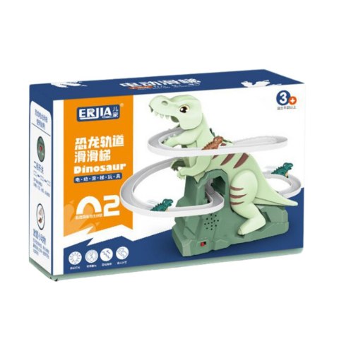 Tor Zjeżdżalnia Wspinaczka Dinozaurów Kolejka Światła Dźwięki LEAN Toys