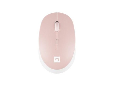 Mysz bezprzewodowa Natec Harrier 2 bluetooth 5.1 1600 DPI z cichym klikiem biało-różowa Natec