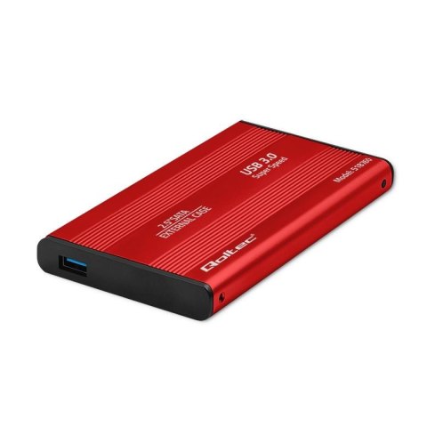 Obudowa Qoltec na dysk HDD/SSD 2.5" SATA3 | USB 3.0 | Czerwona Qoltec