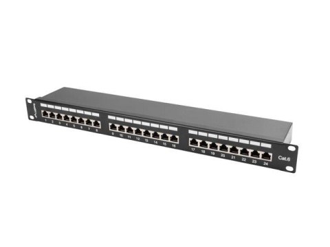 Patch panel Lanberg PPS6-1024-B 24 port 1U kat.6 ekranowany czarny LANBERG