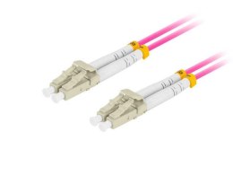 Patchcord światłowodowy Lanberg MM LC/UPC-LC/UPC DUPLEX 3.0mm OM4 50/125 LSZH 2m fioletowy LANBERG
