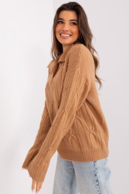 Sweter Damski Model AT-SW-2349-2.27 Camel - AT AT