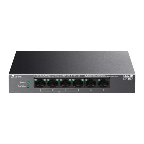 Switch niezarządzalny TP-Link LS106LP 6x100 4x PoE+ 41W TP-LINK Switch niezarządzalny TP-Link LS106LP 6x100 4x PoE+ 41W TP-LINK
