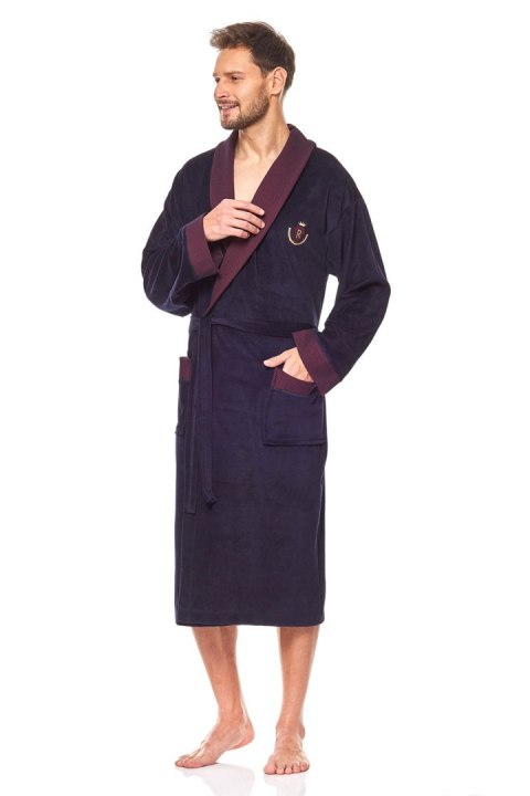 Szlafrok Męska Model Duke 9102 Navy - L&L collection L&L collection Szlafrok Męska Model Duke 9102 Navy - L&L collection L&L collection