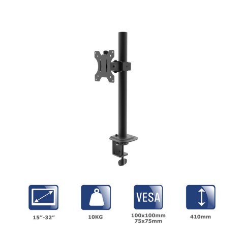 Uchwyt biurkowy do monitora Akyga AK-MB-03 ramię 10kg VESA 75x75mm / 100x100mm 15-32" AKYGA