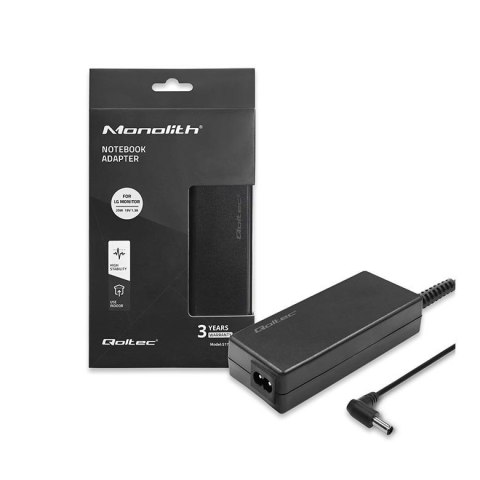 Zasilacz sieciowy Qoltec do monitora LG 25W | 19V | 1.3A | 6.5*4.4 | +kabel zasilający Qoltec