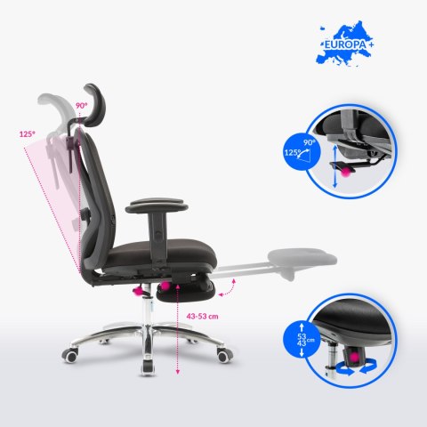 Fotel ergonomiczny ANGEL biurowy obrotowy eurOpa plus z podnóżkiem ANGEL Fotel ergonomiczny ANGEL biurowy obrotowy eurOpa plus z podnóżkiem ANGEL