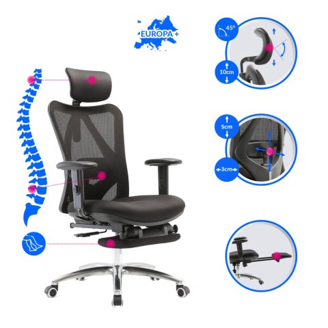 Fotel ergonomiczny ANGEL biurowy obrotowy eurOpa plus z podnóżkiem ANGEL Fotel ergonomiczny ANGEL biurowy obrotowy eurOpa plus z podnóżkiem ANGEL