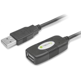 Kabel/Przedłużacz Techly USB 2.0 A-A M/F aktywny 10m czarny Techly