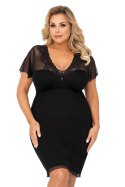 Koszulka nocna Koszulka Model Ivana Plus Black - Donna Donna Koszulka nocna Koszulka Model Ivana Plus Black - Donna Donna