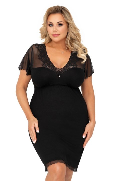 Koszulka nocna Koszulka Model Ivana Plus Black - Donna Donna Koszulka nocna Koszulka Model Ivana Plus Black - Donna Donna