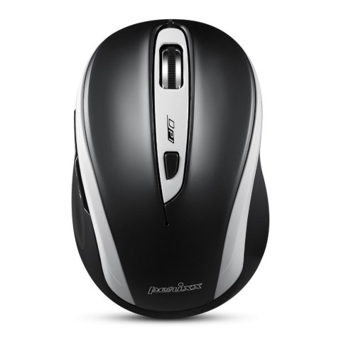Mysz bezprzewodowa Perixx PERIMICE-721 optyczna 1600dpi 2.4 GHz, czarno-biała, silent, cicha, bezklikowa Perixx