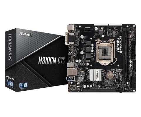 Płyta ASRock H310CM-DVS /H310/DDR4/SATA3/USB3.1/PCIe3.0/s.1151/mATX ASRock
