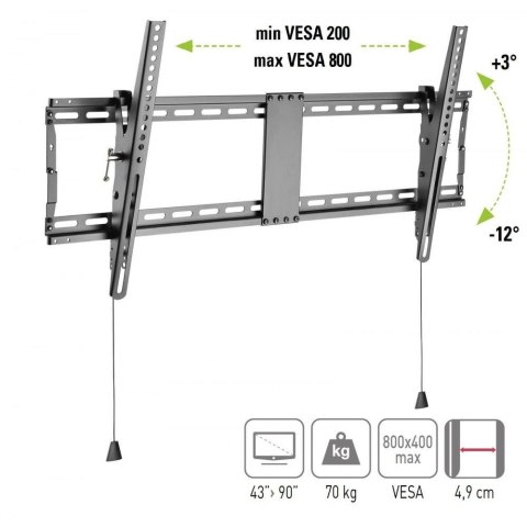 Uchwyt ścienny Techly 43"-90", 70kg slim Techly