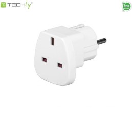 Adapter wtyku zasilania Techly A-FLAZASUKWH UK/EU, biały Techly