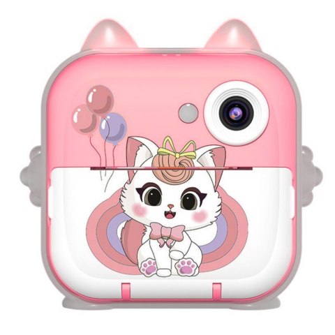 Aparat Natychmiastowy z Drukarką Termiczną Gry 3 Rolki Kotek Różowy LEAN Toys Aparat Natychmiastowy z Drukarką Termiczną Gry 3 Rolki Kotek Różowy LEAN Toys