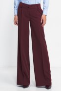 Bordowe spodnie typu wide leg SD81 Bordo - Nife Nife Bordowe spodnie typu wide leg SD81 Bordo - Nife Nife