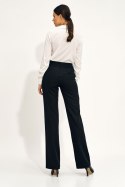 Czarne spodnie wide leg z wysokim stanem SD71 Black - Nife Nife