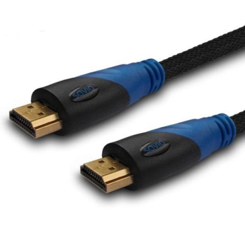 Kabel HDMI Savio CL-02 1,5m, oplot nylonowy, złote końcówki, Savio