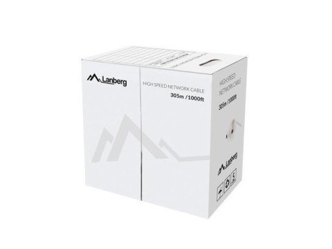 Kabel UTP Lanberg kat. 5e 305m drut CU szary fluke passed LANBERG