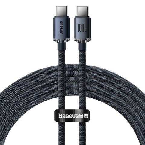 Kabel przewód USB-C PD 2.0 200cm Baseus Crystal CAJY000701 Quick Charge 3.0 5A z obsługą szybkiego ładowania 100W Baseus