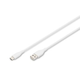 Kabel zasilający DIGITUS silikonowy USB-A - USB-C, USB 2.0 60W, 1m biały Digitus