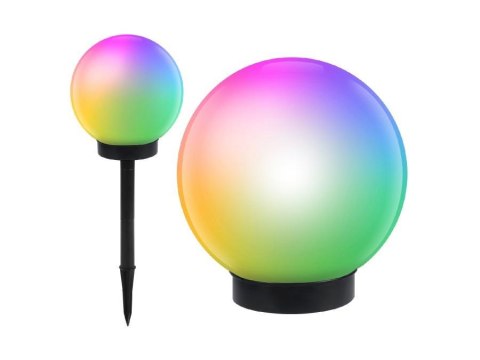 Lampa solarna GreenBlue GB122 wolnostojaca ogrodowa - kula 15x15x48cm, kolorowy LED Greenblue