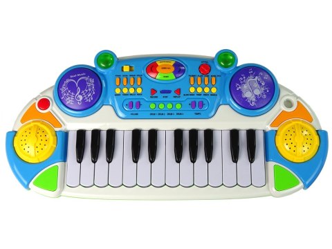 Organy Keyboard Krzesełko Mikrofon Niebieski LEAN Toys Organy Keyboard Krzesełko Mikrofon Niebieski LEAN Toys