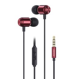 Słuchawki z mikrofonem USAMS EP-44 stereo Jack 3,5mm czerwone USAMS