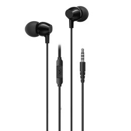 Słuchawki z mikrofonem USAMS EP-47 stereo Jack 3,5mm czarne USAMS