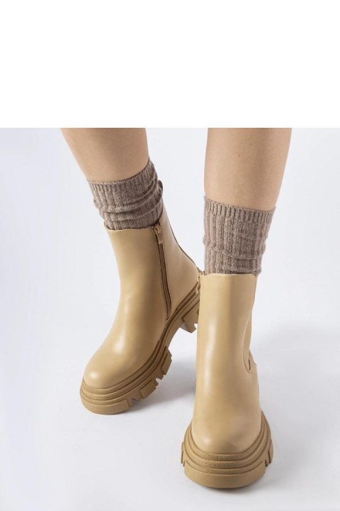 Beżowe botki z gumową wstawką D`Isola - Solea Solea Beżowe botki z gumową wstawką D`Isola - Solea Solea