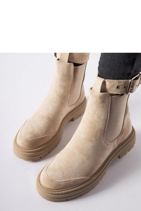 Beżowe botki z ozdobnym zapięciem Abela - Solea Solea